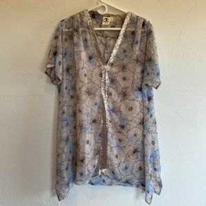 Anthropologie One September floral tunic top EUC M